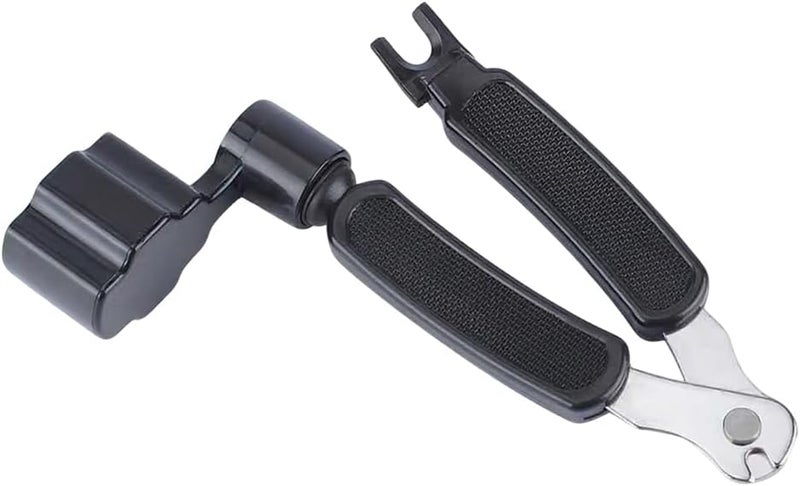 luvilly3 in 1 Black Professional Guitar String Winder Tool, Guitar String tool, Functional Bridge Pin Puller for Guitars Maintenance/Musicians - Image 1